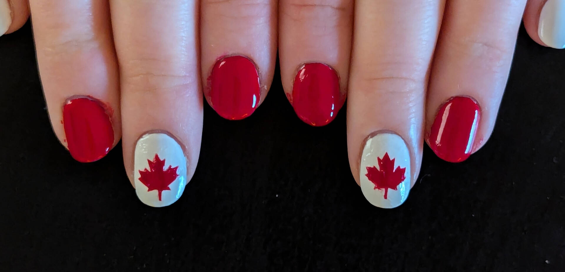 painted nails with stencils removed