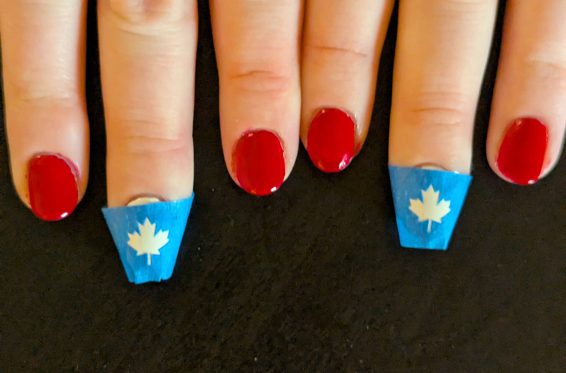 tape stencils applied to nails