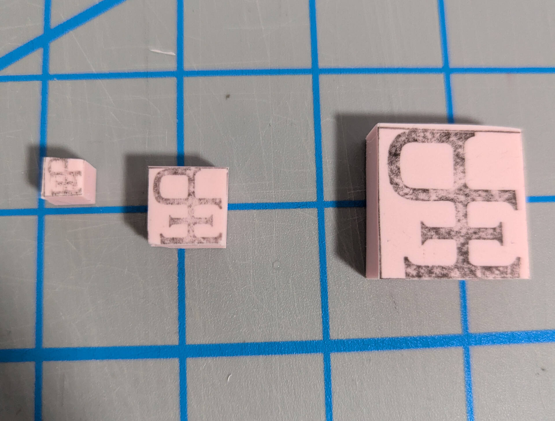 after transferring the ink to the stamp blanks